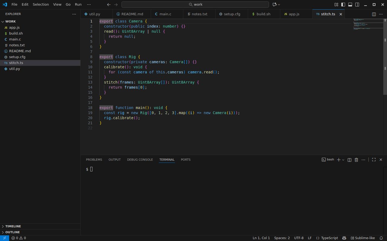 Sublime-like layout in VS Code