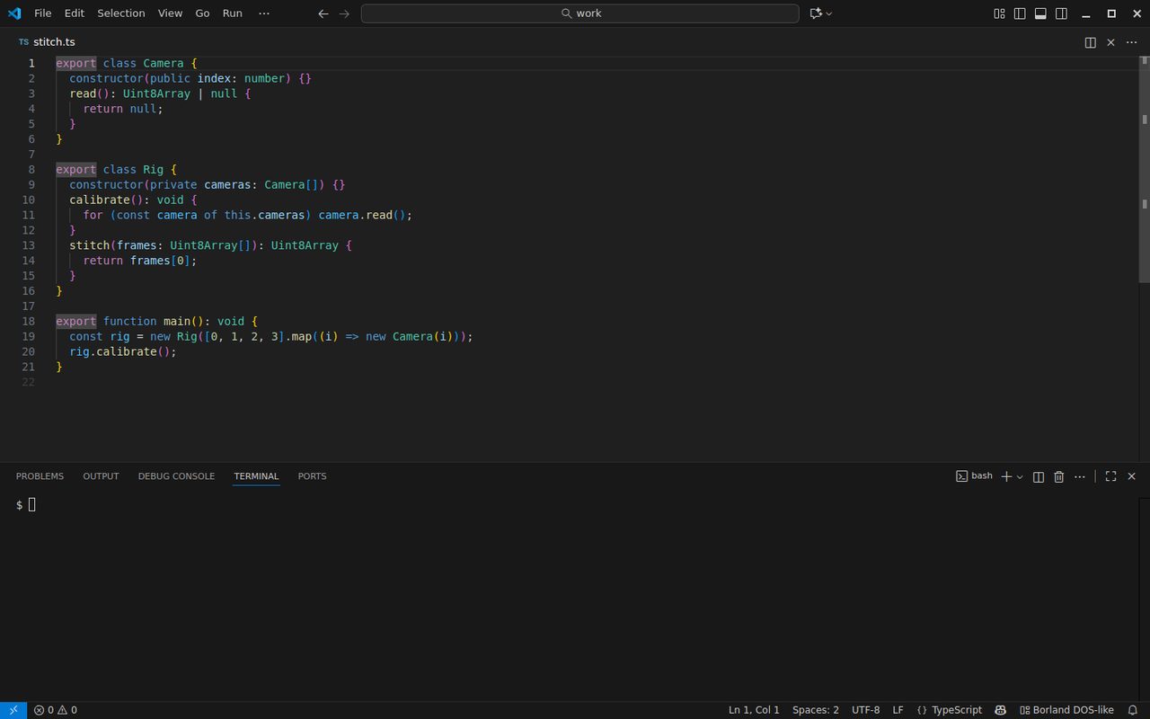 Turbo Pascal / Turbo C-like layout in VS Code
