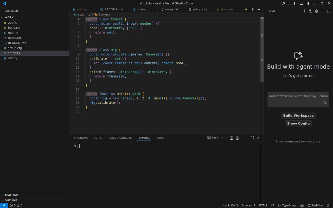 Zed-like layout in VS Code